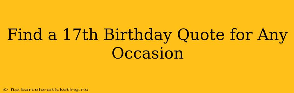 Find a 17th Birthday Quote for Any Occasion