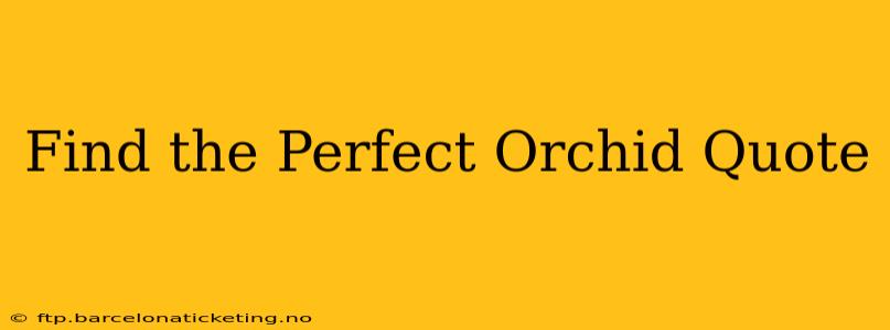Find the Perfect Orchid Quote