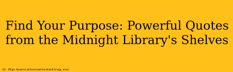 Find Your Purpose: Powerful Quotes from the Midnight Library's Shelves