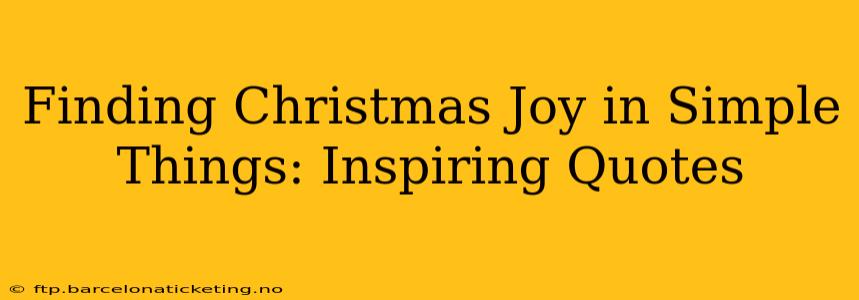 Finding Christmas Joy in Simple Things: Inspiring Quotes