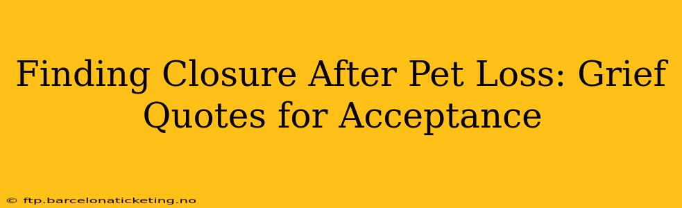 Finding Closure After Pet Loss: Grief Quotes for Acceptance