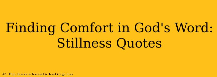 Finding Comfort in God's Word: Stillness Quotes