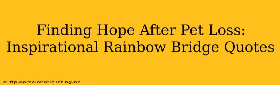 Finding Hope After Pet Loss: Inspirational Rainbow Bridge Quotes