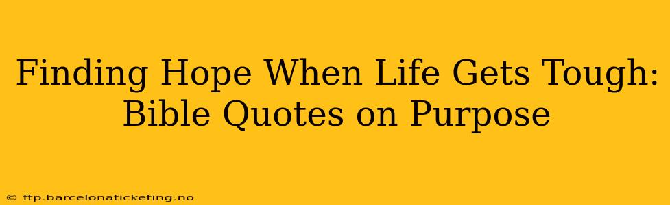 Finding Hope When Life Gets Tough: Bible Quotes on Purpose