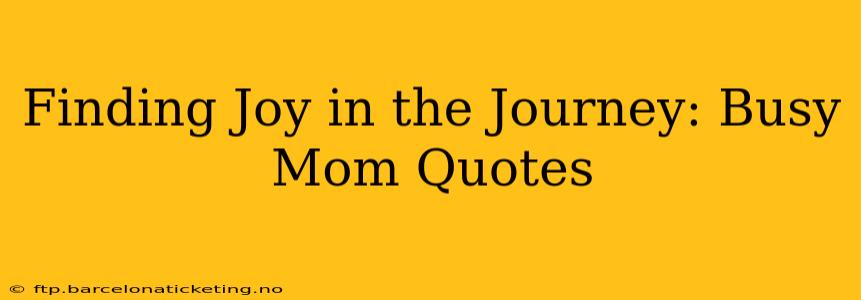 Finding Joy in the Journey: Busy Mom Quotes