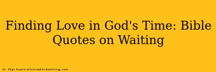 Finding Love in God's Time: Bible Quotes on Waiting