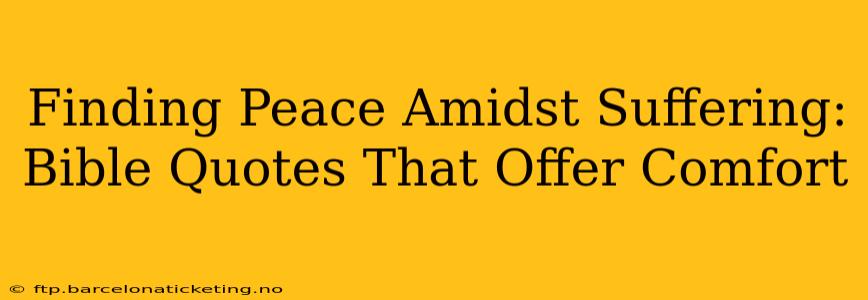 Finding Peace Amidst Suffering: Bible Quotes That Offer Comfort