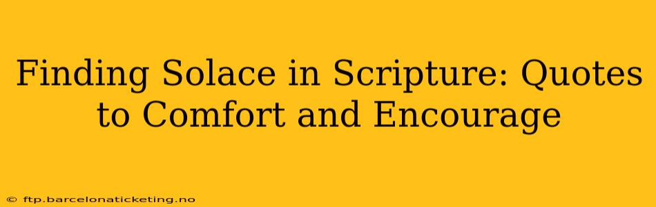 Finding Solace in Scripture: Quotes to Comfort and Encourage