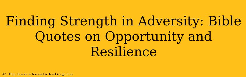 Finding Strength in Adversity: Bible Quotes on Opportunity and Resilience