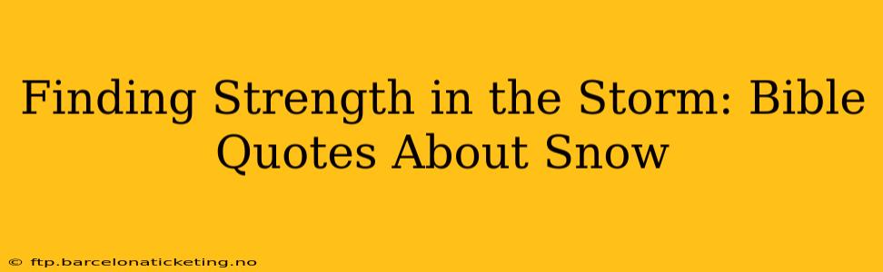 Finding Strength in the Storm: Bible Quotes About Snow