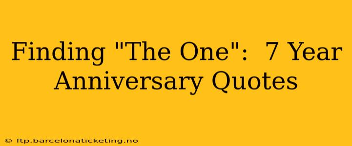 Finding "The One":  7 Year Anniversary Quotes