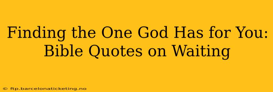 Finding the One God Has for You: Bible Quotes on Waiting