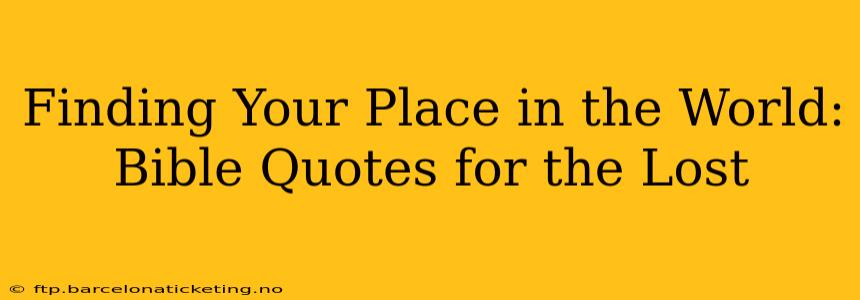 Finding Your Place in the World: Bible Quotes for the Lost