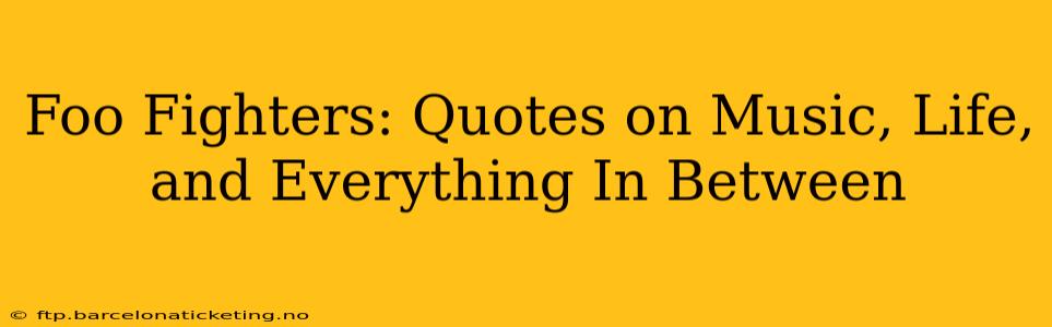 Foo Fighters: Quotes on Music, Life, and Everything In Between