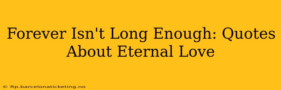 Forever Isn't Long Enough: Quotes About Eternal Love
