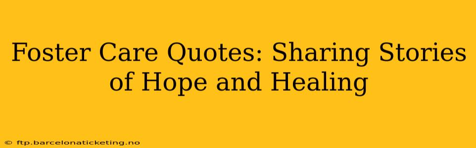 Foster Care Quotes: Sharing Stories of Hope and Healing