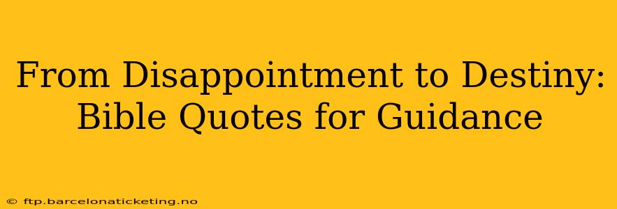 From Disappointment to Destiny: Bible Quotes for Guidance