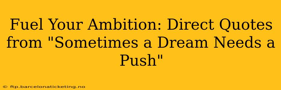Fuel Your Ambition: Direct Quotes from "Sometimes a Dream Needs a Push"