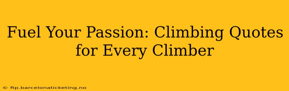 Fuel Your Passion: Climbing Quotes for Every Climber