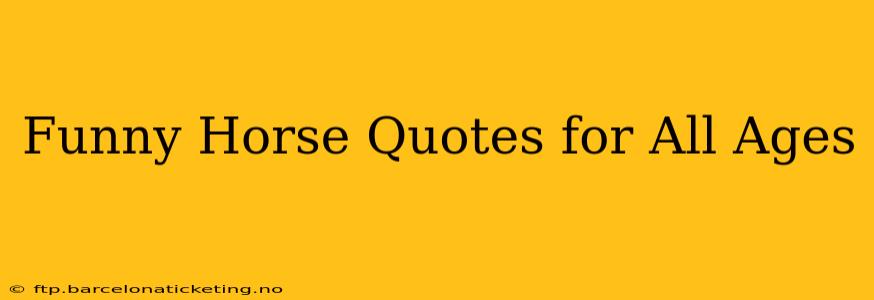 Funny Horse Quotes for All Ages