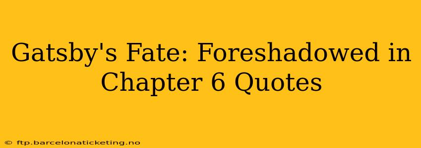 Gatsby's Fate: Foreshadowed in Chapter 6 Quotes