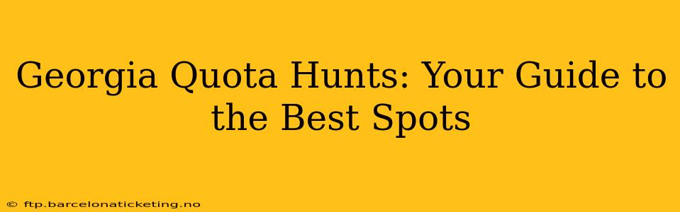 Georgia Quota Hunts: Your Guide to the Best Spots