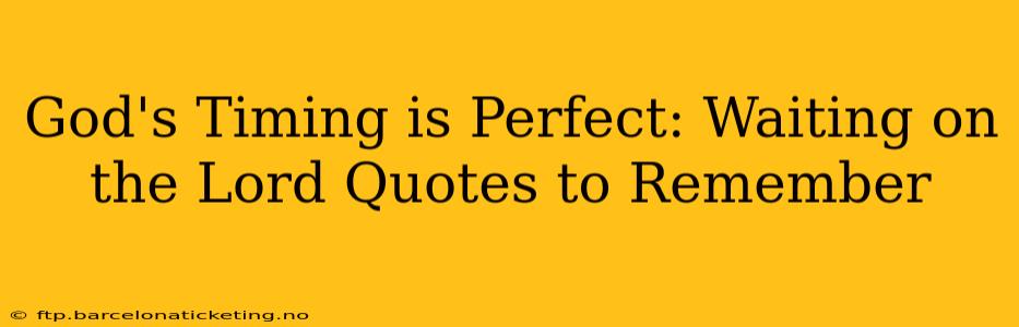 God's Timing is Perfect: Waiting on the Lord Quotes to Remember
