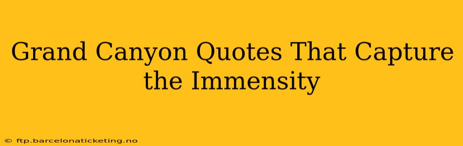 Grand Canyon Quotes That Capture the Immensity