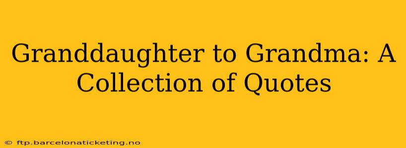 Granddaughter to Grandma: A Collection of Quotes