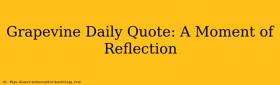 Grapevine Daily Quote: A Moment of Reflection