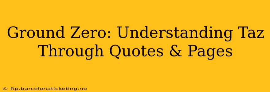 Ground Zero: Understanding Taz Through Quotes & Pages