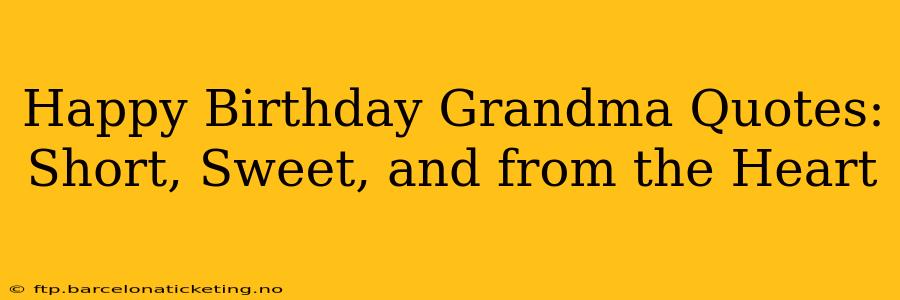 Happy Birthday Grandma Quotes: Short, Sweet, and from the Heart
