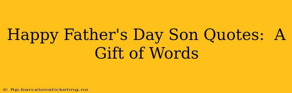 Happy Father's Day Son Quotes:  A Gift of Words