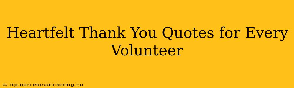 Heartfelt Thank You Quotes for Every Volunteer