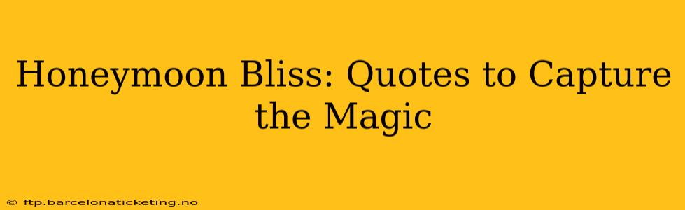 Honeymoon Bliss: Quotes to Capture the Magic