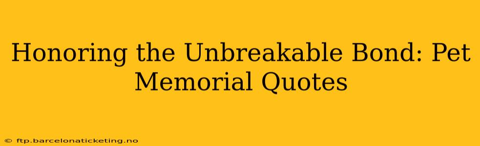 Honoring the Unbreakable Bond: Pet Memorial Quotes