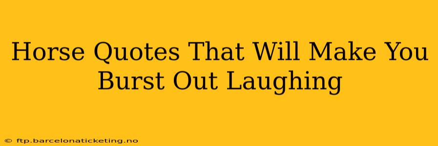 Horse Quotes That Will Make You Burst Out Laughing