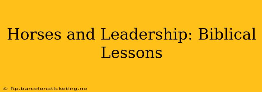 Horses and Leadership: Biblical Lessons