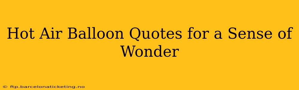 Hot Air Balloon Quotes for a Sense of Wonder