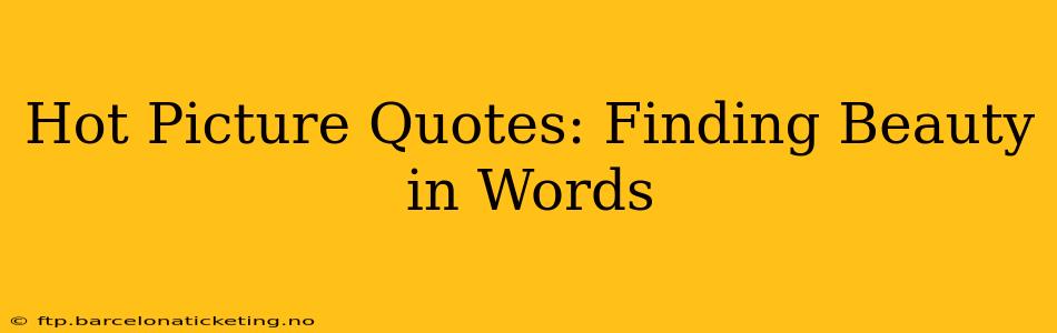 Hot Picture Quotes: Finding Beauty in Words