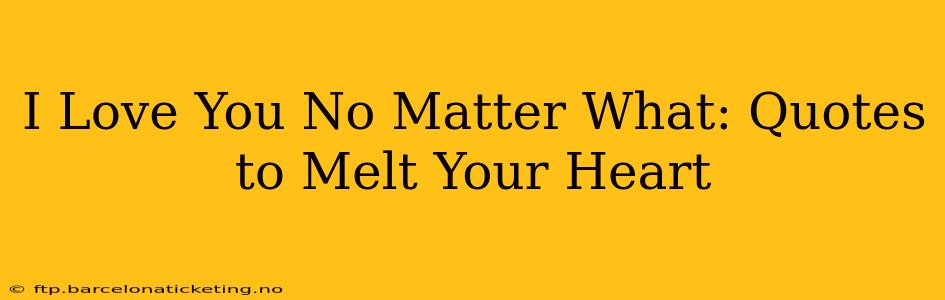 I Love You No Matter What: Quotes to Melt Your Heart