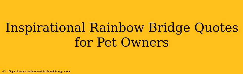 Inspirational Rainbow Bridge Quotes for Pet Owners