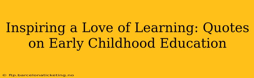Inspiring a Love of Learning: Quotes on Early Childhood Education