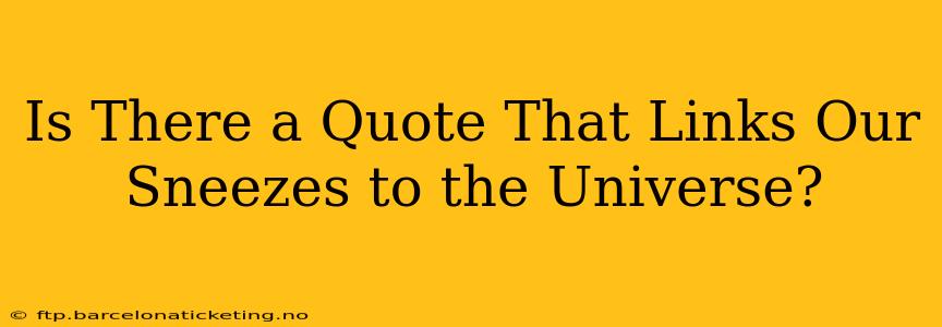 Is There a Quote That Links Our Sneezes to the Universe?