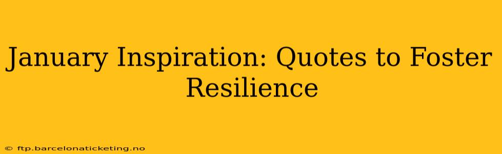 January Inspiration: Quotes to Foster Resilience