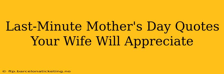 Last-Minute Mother's Day Quotes Your Wife Will Appreciate