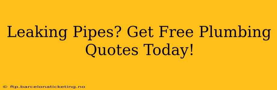 Leaking Pipes? Get Free Plumbing Quotes Today!