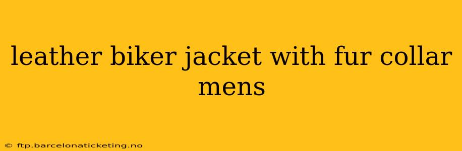 leather biker jacket with fur collar mens