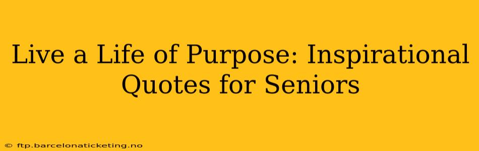 Live a Life of Purpose: Inspirational Quotes for Seniors