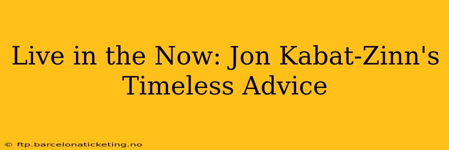 Live in the Now: Jon Kabat-Zinn's Timeless Advice